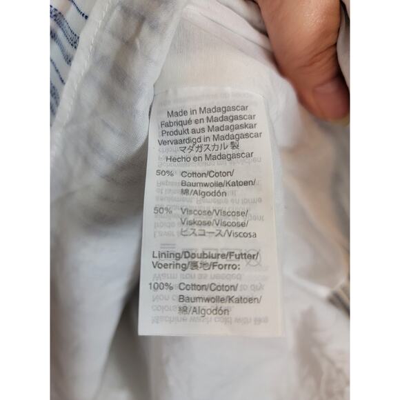 J. Crew Mercantile Belted Shirt Dress Women's Small Blue White Striped Lined - Picture 4 of 6